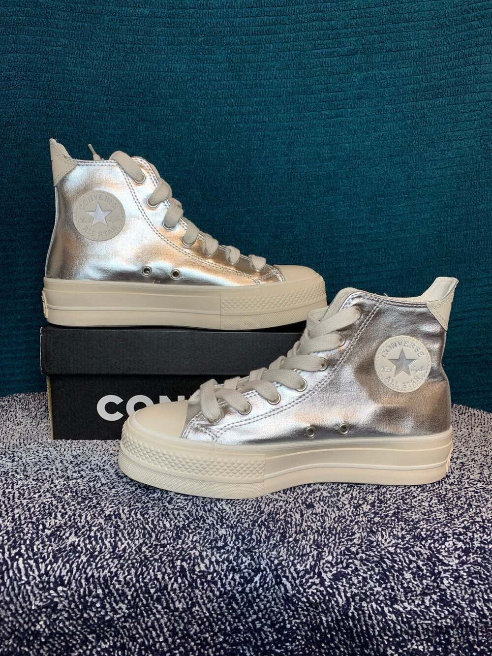 Converse All Star Lift Hi Shoes Metallic Sneaker Us Women Size 8